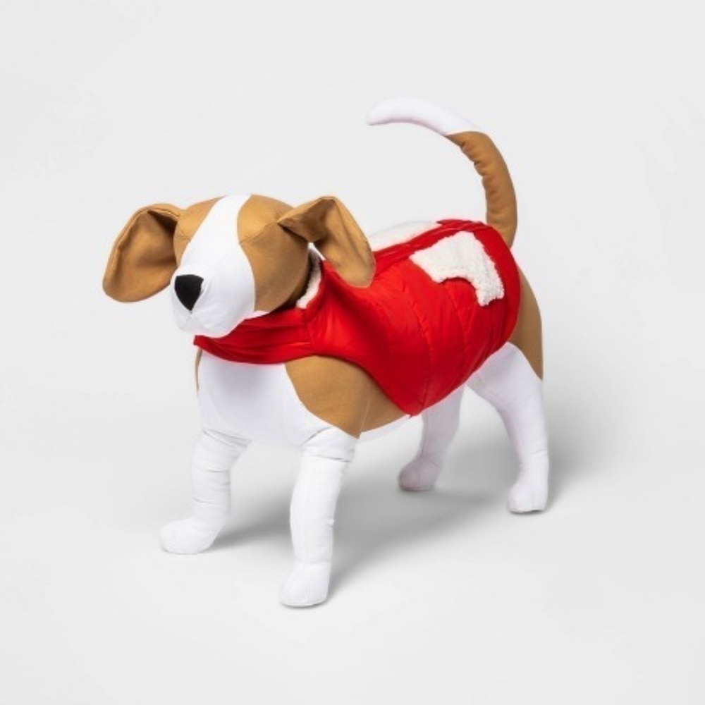 Dog Wondershop Quilted Pet Puffer Vest Red & White